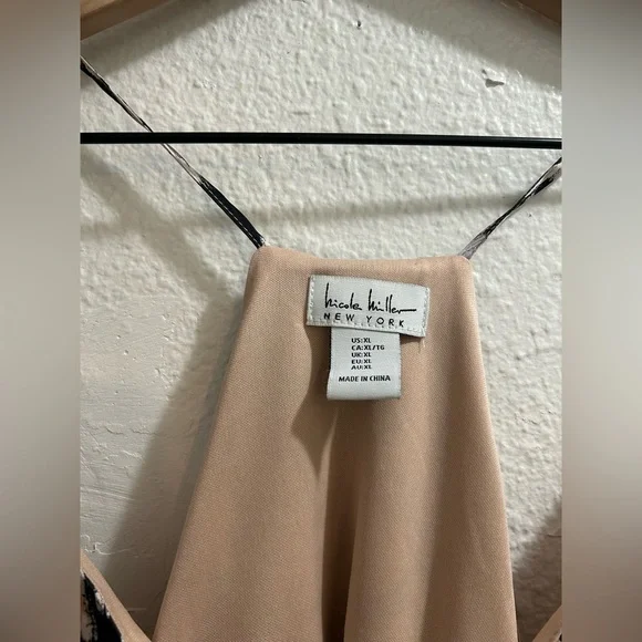 Nicole Miller New York Abstract satin print multicolor maxindress XL - Picture 4 of 7